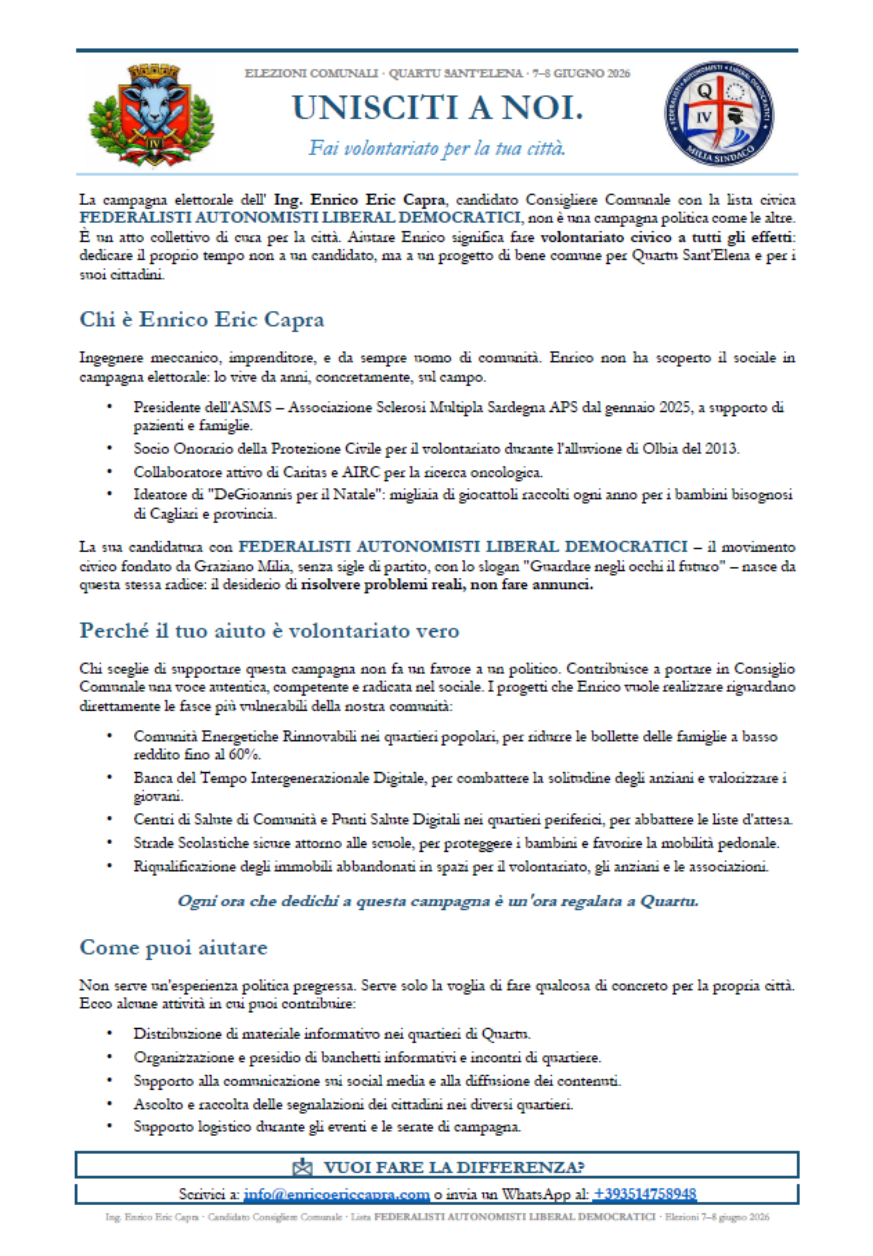 Unisciti a me – Volontariato per la tua città